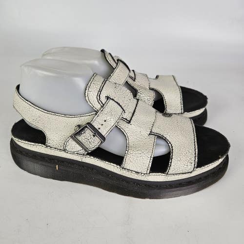Vtg Doc Dr Martens ASHA Sandals Chunky Platform Women's Size: 11 White Crackle