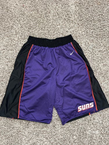 Phoenix Suns Shorts Mens Medium Purple Black NBA Basketball Nike Mesh SUNS Logo