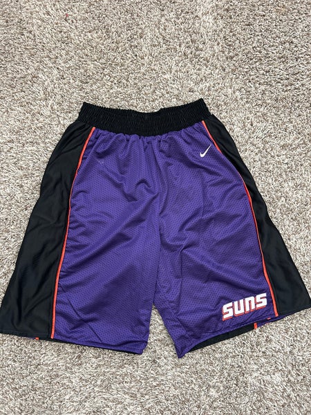 Phoenix Suns Shorts Mens Medium Purple Black NBA Basketball Nike Mesh SUNS Logo