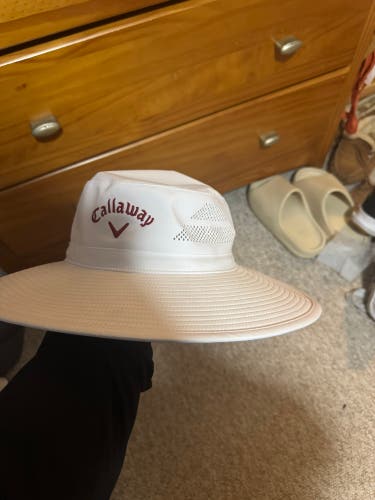 White Adult Unisex One Size Fits All Callaway Hat (New)