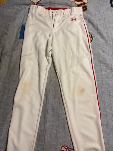 White Men's Adult Large Under Armour Game Pants (Used)