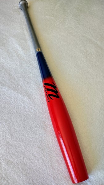 NEW Marucci Torpedo 34"/32oz Maple Wood Baseball Bat Blem Red/Navy/Silver Metallic