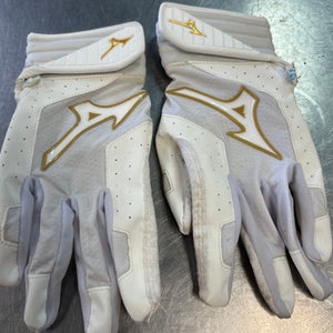 Used Mizuno BB/SB Batting Gloves White LG 11868-S000064083