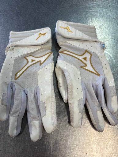 Used Mizuno BB/SB Batting Gloves White LG 11868-S000064083