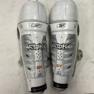Used Reebok RBK 6K Intermediate Shin Guards White And Grey 13" 11855-S000188275