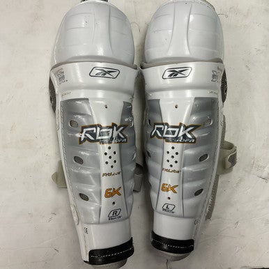 Used Reebok RBK 6K Intermediate Shin Guards White And Grey 13" 11855-S000188275