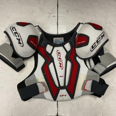 Used CCM VECTOR 04 Senior Shoulder Pads White/Black/Red LG 11855-S000188274