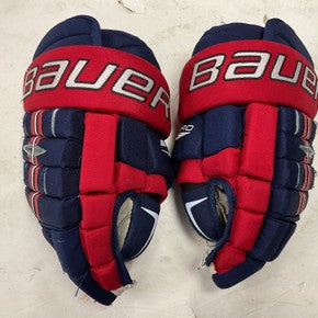 Used Bauer PRO 4-ROLL Senior Gloves Navy Blue And Red 14" 11855-S000188272