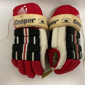 Used Cooper Senior Hockey Gloves White/Black/Red 14" 11855-S000188183