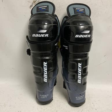 Used Bauer SUPREME POWER Senior Shin Guards Black 16" 11855-S000188187