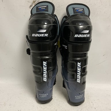Used Bauer SUPREME POWER Senior Shin Guards Black 16" 11855-S000188187