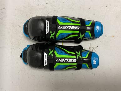 Used Bauer X Youth Shin Guards Black 10" 11855-S000188123