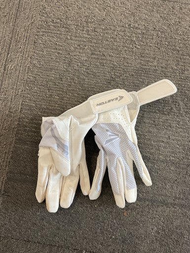 Used Easton BB/SB Batting Gloves White SM 11614-S000217433