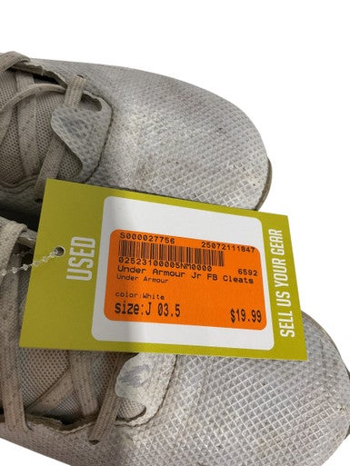 Used Under Armour Jr FB Cleats White Junior 03.5 11847-S000027756