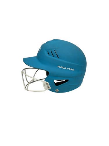 Used Rawlings BB HELMET Batting Helmet w/Mask Carolina Blue MD 11847-S000027726