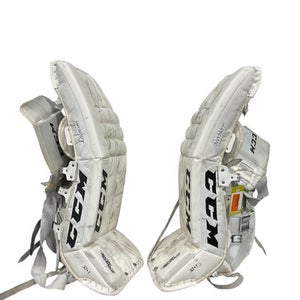Used CCM EXTREME FLEX 860 Goalie Leg Pads Senior White 32" 11847-S000027717