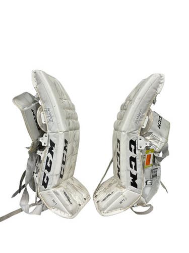 Used CCM EXTREME FLEX 860 Goalie Leg Pads Senior White 32" 11847-S000027717