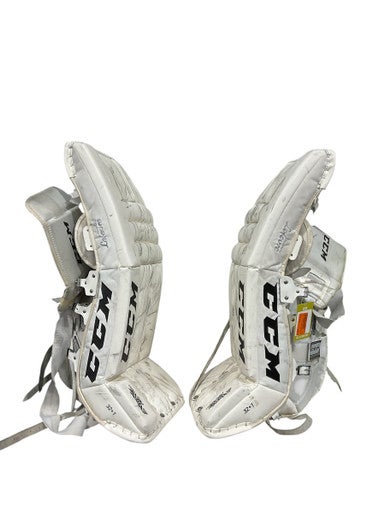 Used CCM EXTREME FLEX 860 Goalie Leg Pads Senior White 32" 11847-S000027717