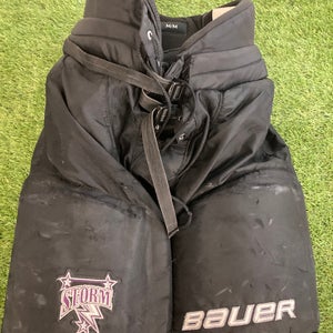 Black Senior Medium Bauer Hockey Pants Pro Stock USHL Storm (Used)
