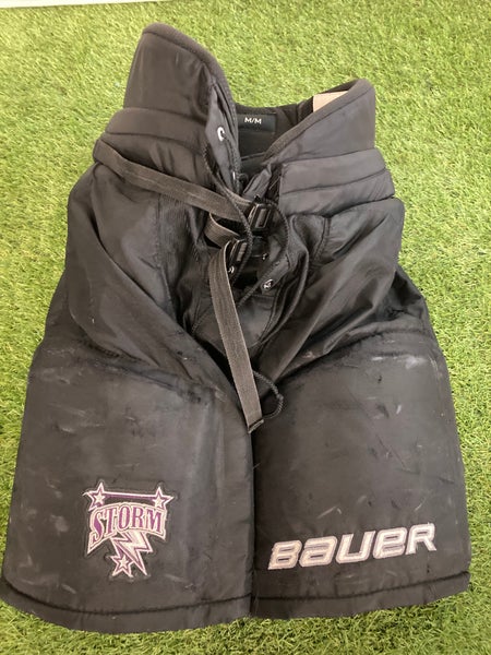 Black Senior Medium Bauer Hockey Pants Pro Stock USHL Storm (Used)