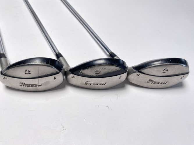TaylorMade Rescue Mid Hybrid Set 3 4 5 19* 22* 25* Stiff Steel Mens RH