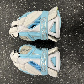 Used Maverik MAX Lacrosse Gloves Mens Carolina Blue 12" 11849-S000029643
