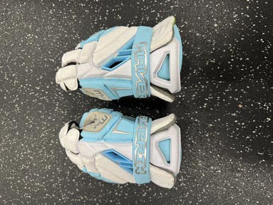 Used Maverik MAX Lacrosse Gloves Mens Carolina Blue 12" 11849-S000029643