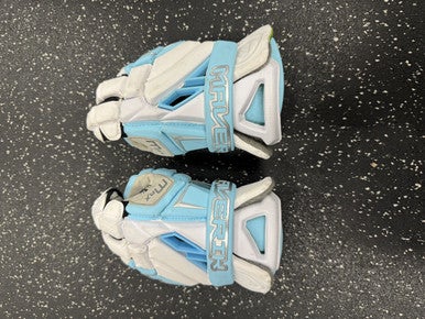 Used Maverik MAX Lacrosse Gloves Mens Carolina Blue 12" 11849-S000029643