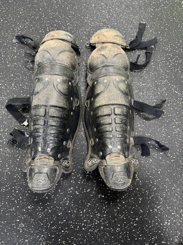 Used Rawlings SHIN GUARDS Catchers Leg Guards Black Youth 11849-S000029640