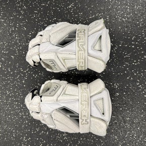 Used Maverik MAX Lacrosse Gloves Mens White 12" 11849-S000029642