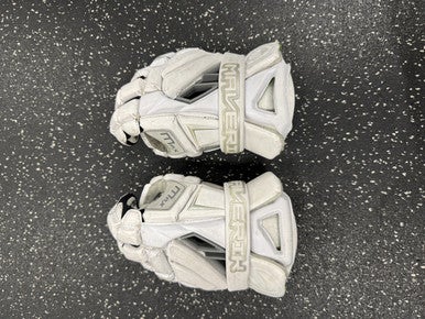 Used Maverik MAX Lacrosse Gloves Mens White 12" 11849-S000029642