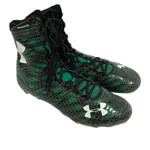 Used Under Armour HIGHLIGHT Adult FB Cleats Black And Green Senior 12 11692-S000138913