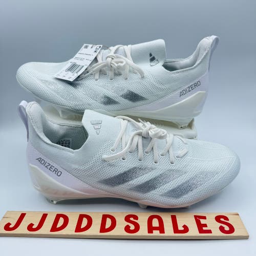 Adidas Adizero Electric+ Football Cleats White Silver Men’s Size 11.5 New $180