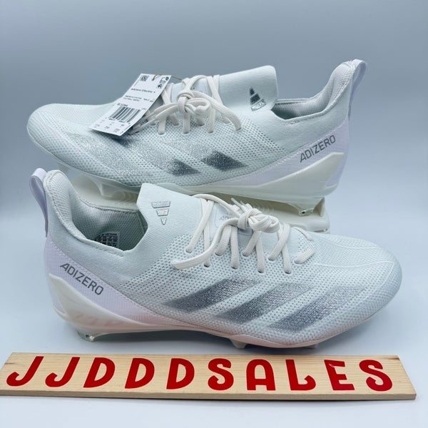 Adidas Adizero Electric+ Football Cleats White Silver Men’s Size 11.5 New $180