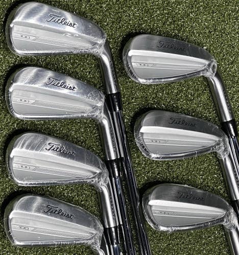 Titleist T100 2023 Forged Iron Set 4-PW Steel AMT Tour White Stiff Flex MINT!