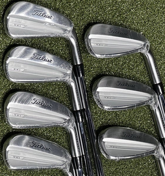 Titleist T100 2023 Forged Iron Set 4-PW Steel AMT Tour White Stiff Flex MINT!