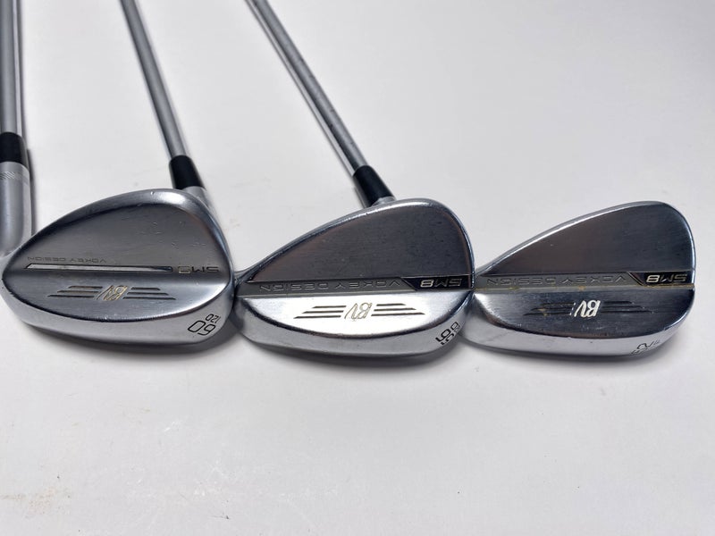 Titleist Vokey SM8 Tour Chrome Wedge Set 52* 8 56* 12 60* 12 Wedge Steel Mens RH