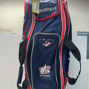 Used Louisville Slugger CATCHER BAG BB/SB Player Wheeled Bag Navy Blue And Red 11835-S000196768
