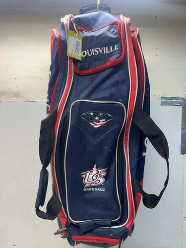 Used Louisville Slugger CATCHER BAG BB/SB Player Wheeled Bag Navy Blue And Red 11835-S000196768