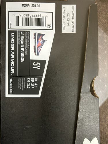 Blue Kid's Youth Under Armour Low Top Harper 9 Molded Cleats (New)