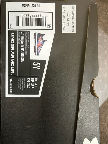 Blue Kid's Youth Under Armour Low Top Harper 9 Molded Cleats (New)