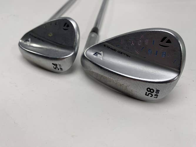 TaylorMade Milled Grind 3 Raw Chrome Wedge Set 54* 11 | 58* 8 TT DG S200 Mens RH