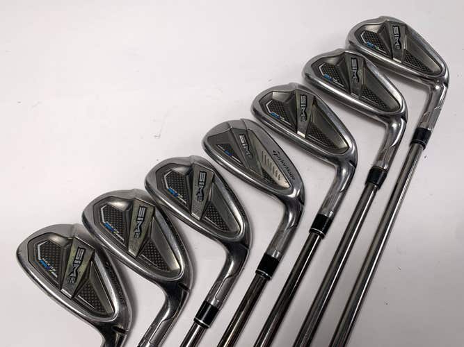 TaylorMade SIM2 MAX OS Iron Set 5-PW+AW Recoil ESX 460 F2 Senior Graphite RH