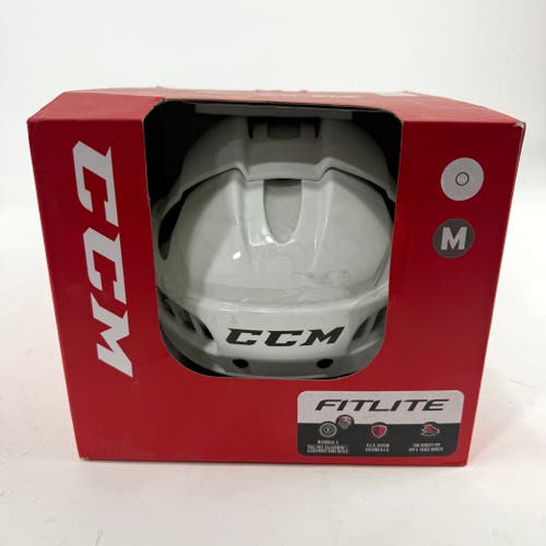 New White CCM Fitlite Helmet | Medium