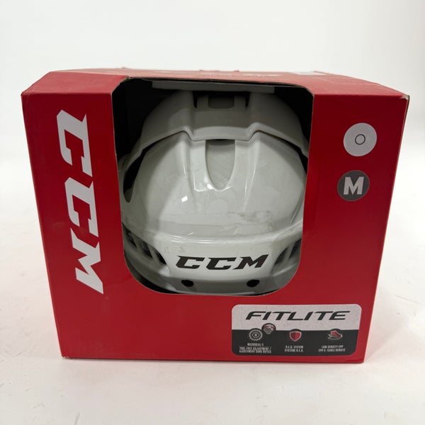 New White CCM Fitlite Helmet | Medium
