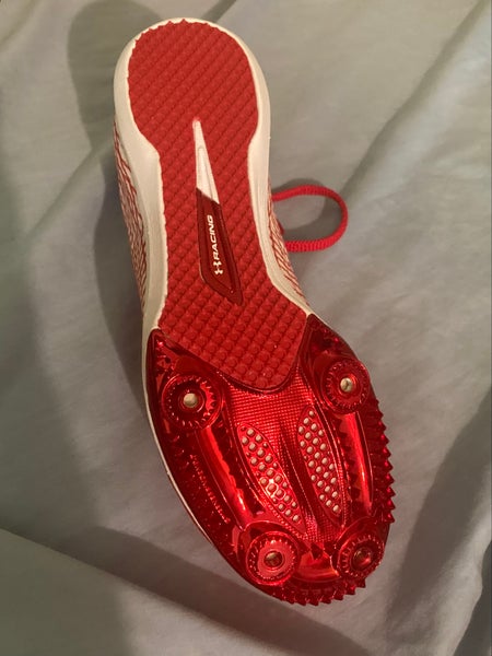 Men's Sizes 6, 6.5, 7.5 Under Armour Kick Distance 3 White w/ Red Gradient (New)