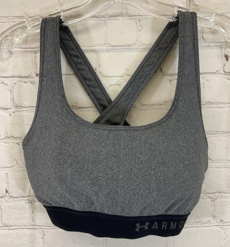 Under Armour 1361034 Women's Crossback Compression Mid Support Bra Grey Large