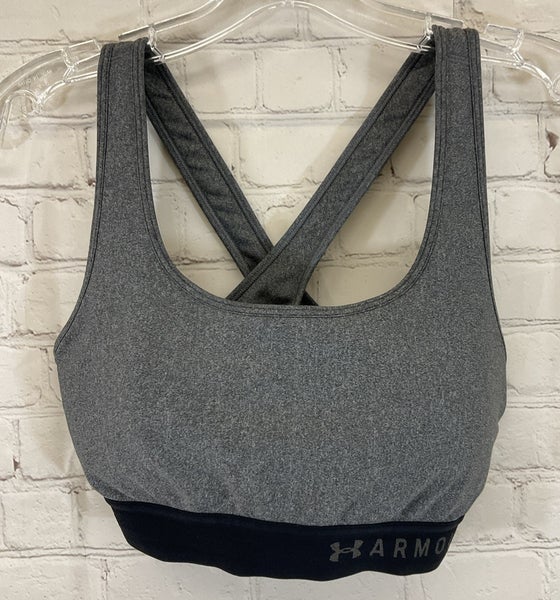 Under Armour 1361034 Women's Crossback Compression Mid Support Bra Grey Large