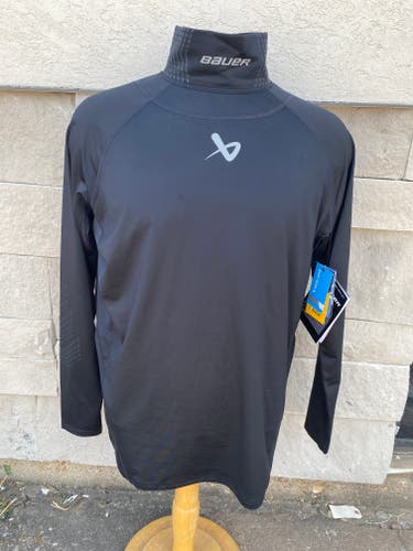 Bauer LS Base Layer Shirt Senior Kevlar Neck Guard Protector