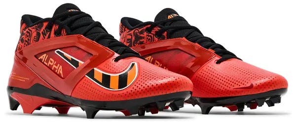 new men's 9.5 Nike Alpha Menace 4 Pro NRG Picante Red Black Football FQ3984 600